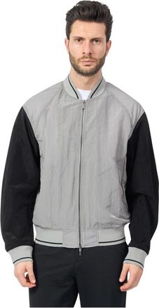 A|X Armani Exchange Jassen, Heren, Grijs, M, Grijze Jassen met Fullzip Sluiting