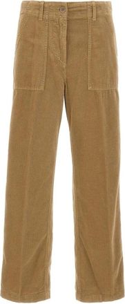 Aspesi Corduroy Straight Broeken - Dames - Straight fit broeken - Bruin - L - Katoen - Broeken