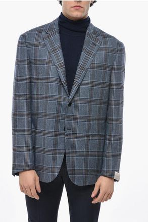 Corneliani Virgin Wool District Check Unlined Blazer size 56