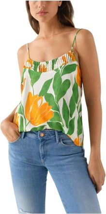 Salsa Floral Mouwloze Top - Dames - Tops zonder mouwen - Veelkleurig - XS - Tops
