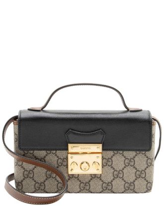 Gucci Black Gg Supreme Canvas Padlock Mini Top Handle (Authentic Pre-Loved)