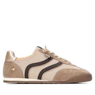 Xti Womens Casual Lace-Up Sneakers In Beige