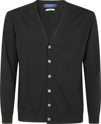 Daniele Fiesoli Bottons Cardigan - Heren - Vesten - Zwart - XL - Katoen - Truien & Vesten
