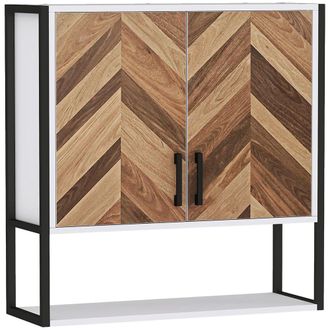 HOMCOM Armario de pared 59x20x60 cm blanco, nogal y negro