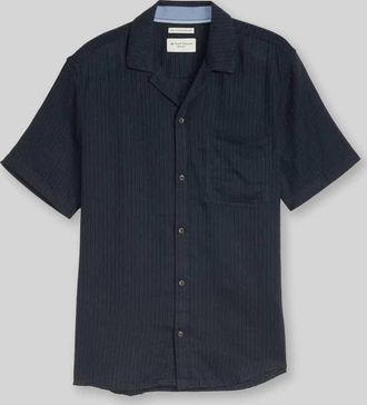 Tom Tailor Regular Fit Freizeithemd aus Leinen-Baumwolle-Mix in Marine, Gr&ouml;&szlig;e XXXL