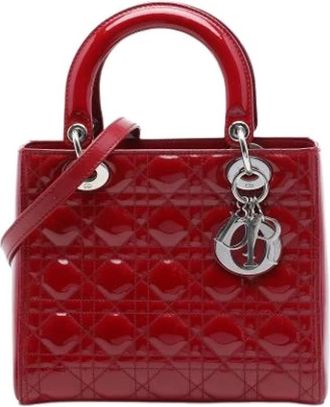 Dior Pre-owned Lady Dior Handbag - Dames - Vintage Handtas - Rood - ONE Size - Leer - Vintage