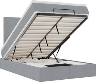 vidaXL Estructura De Cama Otomana Colch&oacute;n Tela Gris Claro