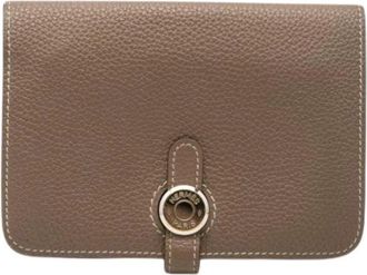 Herm&egrave;s Pre-owned Dogon Portemonnee - Dames - Vintage Accessoires - Bruin - ONE Size - Leer - Vintage