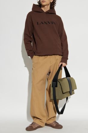 Lanvin Sweatshirt With Embroidered Logo, Mens, Brown