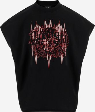 44 Label Group bedrucktes &auml;rmelloses T-Shirt aus Baumwolle