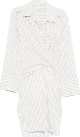 Iro Textured Tweed V-Neck Mini Jurk - Dames - Shirt Kleedjes - Beige - S - Tweed - Kleedjes