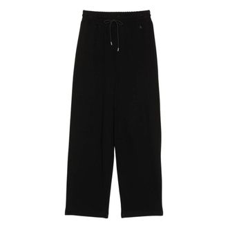 Twinset Pantalone Wide Leg in Felpa - Dames - Sweatpants - Zwart - M - Katoen - Broeken