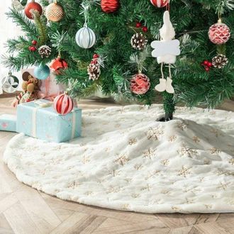 OEM Falda Para &Aacute;rbol De Navidad - Di&aacute;metro 90 Cm - Felpa Artificial Y Tela No Tejida - Para &Aacute;rboles Hasta 1,5 M - 1 Unidad