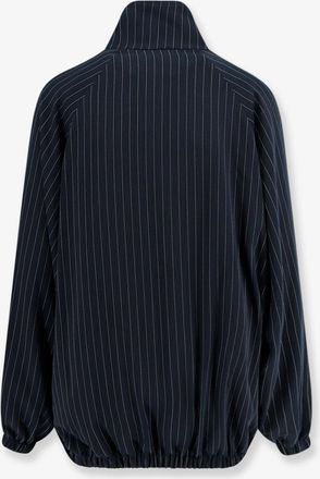 Frankie Shop Womens Jacket Baxter Pinstripe Blue Recycled Polyester