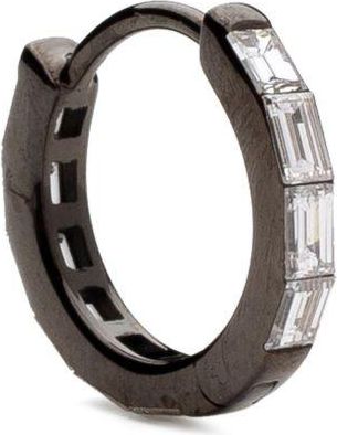 Maria Tash 18kt black gold Baguette diamond single earring - Nero