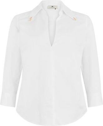 Elisabetta Franchi Mujer, Blusas y Camisas, Blanco, Talla: XS
