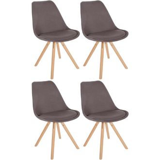 Clp Clp - Set De 4 Butacas De Sal&oacute;n Sofia En Tela Gris Topo Natural (redondo)