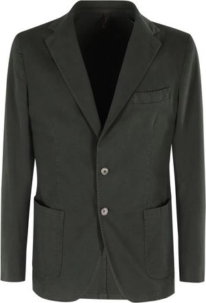 Santaniello Zachte Touch Gabardine Jas met Smeriglio - Heren - Blazers - Groen - L - Katoen - Jassen