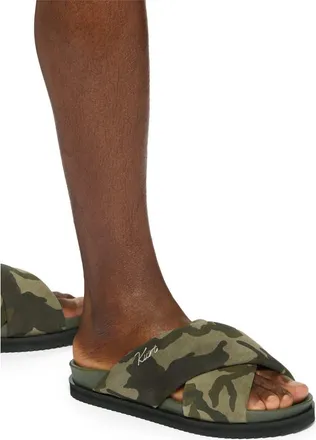 Kurt Geiger Baron Cross Strap Slide Sandal in Beige/khaki at Nordstrom, Size 11