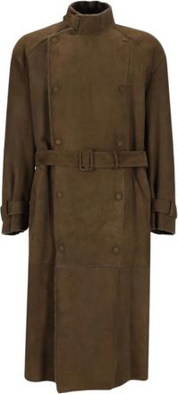 Giorgio Armani Double-Breasted Coat - Heren - Mantel - Bruin - M - Jassen