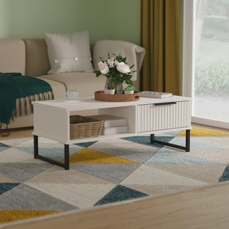 Lewis's Fluted 1 Drawer Coffee Table in Kashmir Matt - Ready Assembled - Lewiss Home | TJ Hughes