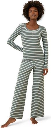 Pact Dream Rib Wide Leg Lounge Pant Made with Organic Cotton in Napa Stripe at Nordstrom, Size Small