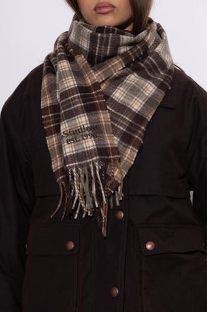 Acne Studios Cashmere Tartan Scarf, Unisex, Brown