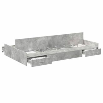 Berkfield Home Storage Bed Frame Concrete grey 120 x 200 cm Melamined wood