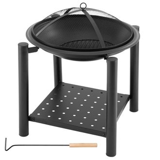 ML Design Fire Bowl negro, &Oslash; 55 cm, de acero
