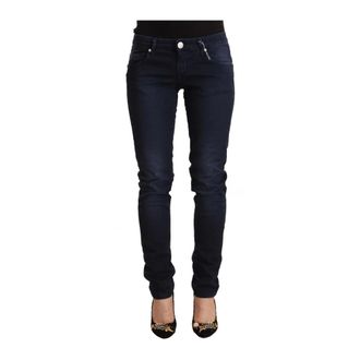 Acht Slim-fit Jeans, female, Blue, Size: W26 Acht Blue Washed Cotton Low Waist Slim Fit Denim Jeans