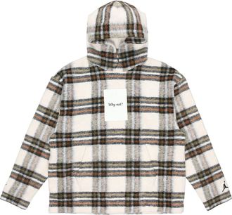 Nike Jordan Air Jordan Why Not? Printed Plaid Wool Hoodies Sweater Yellow Brown DC3244-104