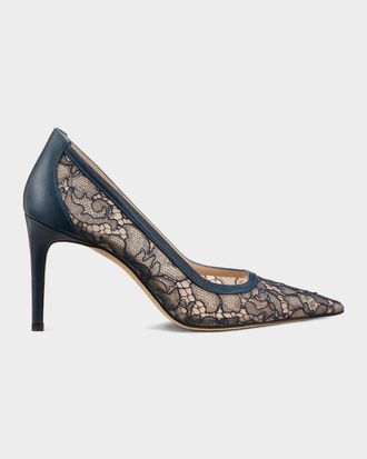 Stuart Weitzman 85mm Stuart Power Lace Pumps