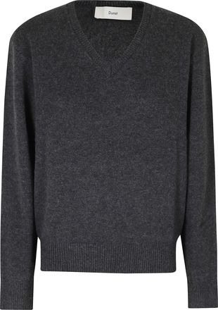 Dunst Gray V-Neck Wool-Cashmere Sweater
