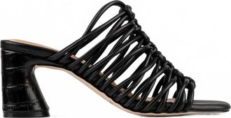 Donald J Pliner Womens Vyta Braided Heel Sandal In Black