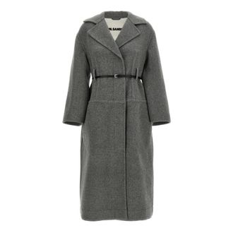 Jil Sander Jassen, Dames, Grijs, M, Wol, 02 Coat