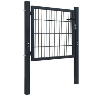Berkfield Home 2D Fence Gate (Single) Anthracite Grey 106 x 130 cm