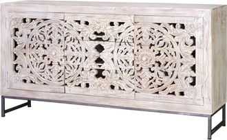 Giner&Colomer Aparador madera mango y metal blanco envejecido