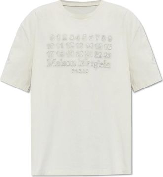 Maison Margiela Numeric Logo T-shirt - Heren - T-shirts - Grijs - S - Katoen - Tops