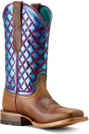Ariat Frontier Wittman Diamond Quilt Leather Boot in Brown at Nordstrom Rack, Size 6.5