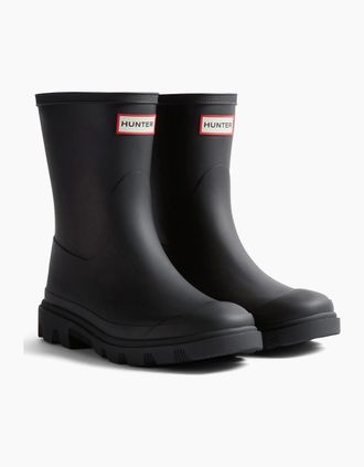 Hunter Mens Hunter Downpour Short Rubber Mens BLACK Wellington Boots - Size: 10