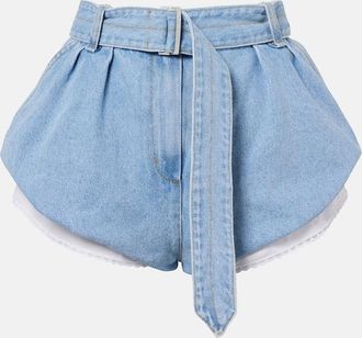 Magda Butrym Belted high-rise denim shorts