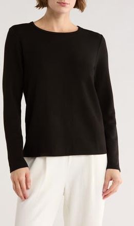 NYDJ Sand Washed Long Sleeve Scuba T-Shirt in Black at Nordstrom Rack, Size X-Small