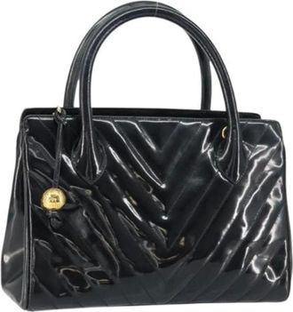 Chanel Pre-owned Handbags, female, Black, Size: ONE SIZE Pre-owned Coated Canvas Handbag