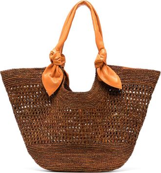 Hereu straw tote bag - Brown
