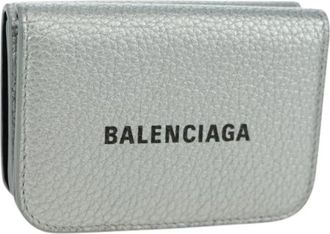 Balenciaga Pre-owned Vintage Trifold Portemonnee - Dames - Vintage Accessoires - Grijs - ONE Size - Leer - Vintage