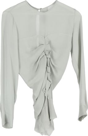 Isabel Marant Isabel Marant Pre-owned Womens Ruched Blouse in Pale Green Triacetate - Size Small