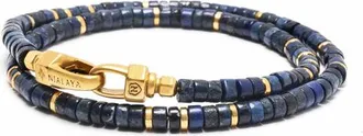 Nialaya Lapis Heishi Lock Wrap Bracelet in Blue Lapis at Nordstrom, Size X-Large