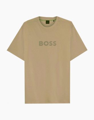 HUGO BOSS Mens Hugo Boss Mens Dark Beige Terrace Logo T-shirt - Tan - Size: 46