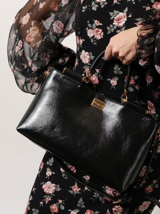 Dolce & Gabbana Womens Shoulder Bag Vittoria Leather Black