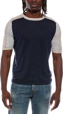 Autumn Cashmere Colorblock Saddle Linen-Blend T-Shirt